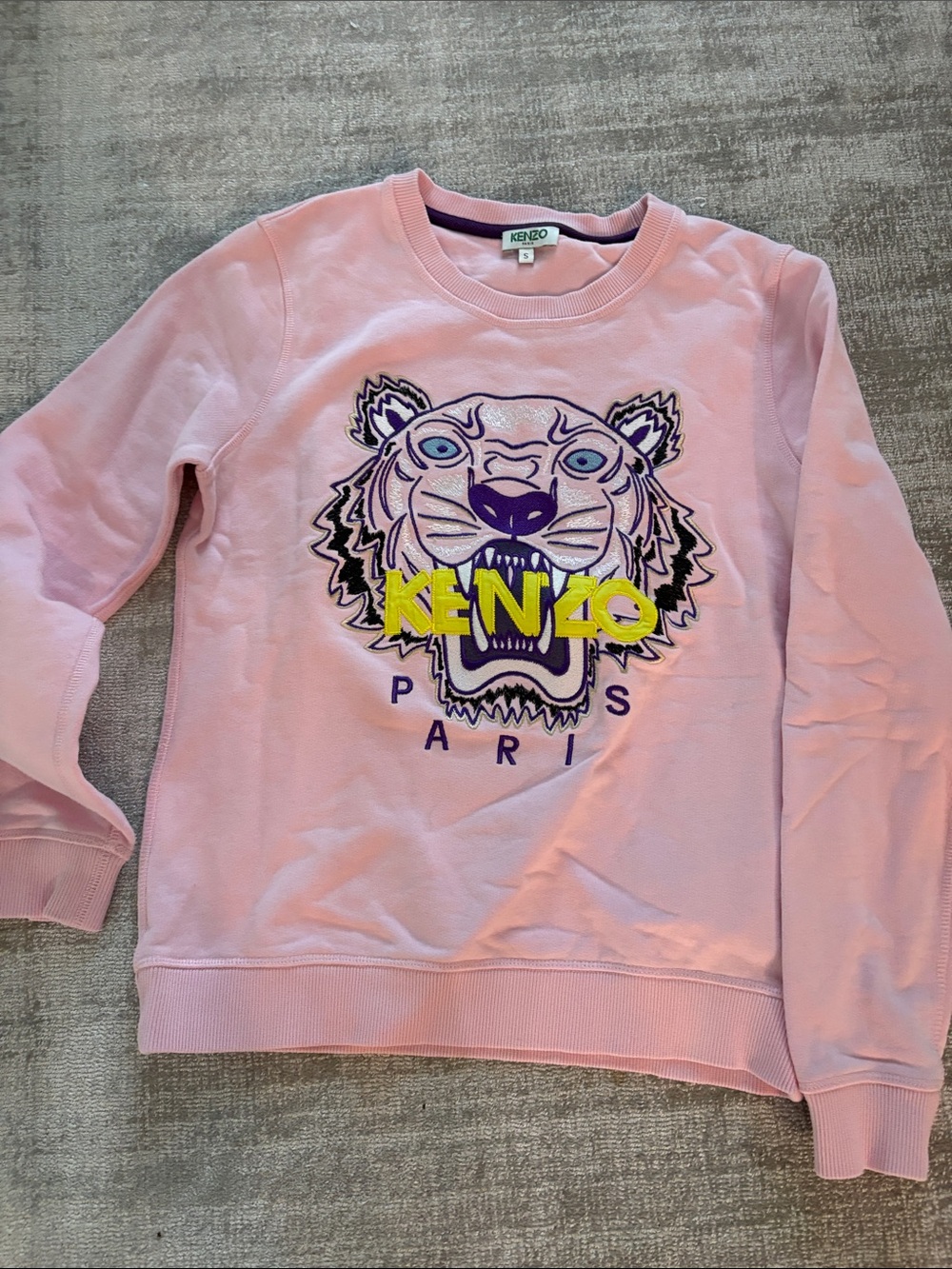 Kenzo Pink Sweatshirt with Tiger Motif